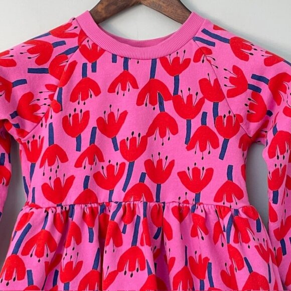 Hanna Andersson French Terry Sunset Tulip Print Knit Spring Dress 130cm 8 - Picture 3 of 7